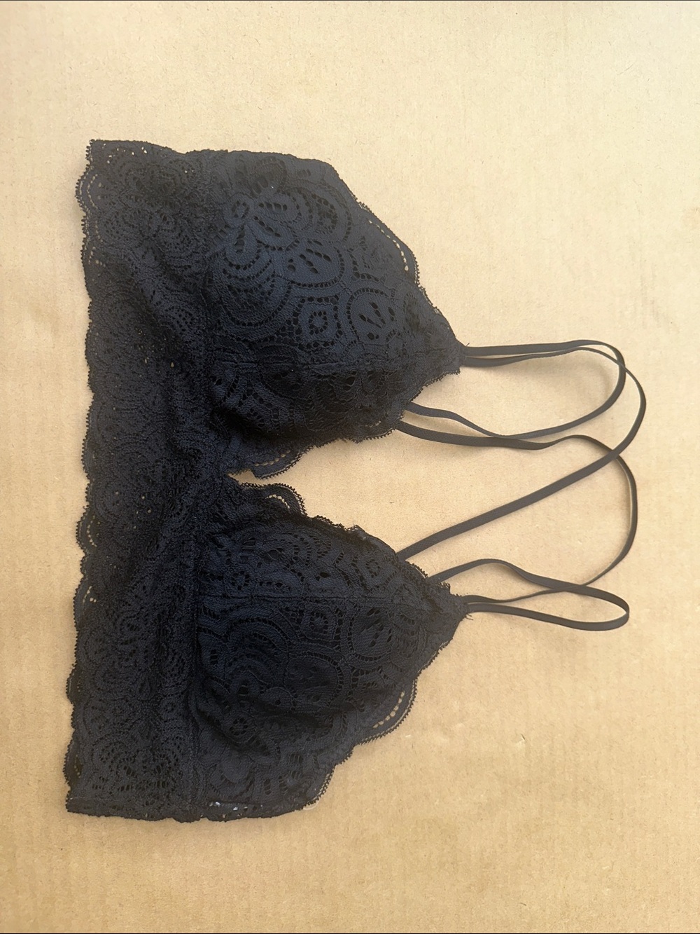 aerie Black Lace Bralette with Double Straps